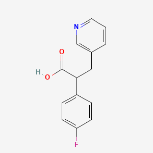 molecular formula C14H12FNO2 B3073130 2-(4-Fluorophenyl)-3-(pyridin-3-yl)propanoic acid CAS No. 1017352-33-8