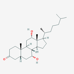 molecular formula C27H46O3 B030732 7alpha,12alpha-Dihydroxy-5beta-cholestan-3-one CAS No. 547-97-7