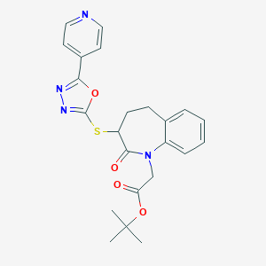 molecular formula C23H24N4O4S B307333 tert-butyl 2-[2-oxo-3-[(5-pyridin-4-yl-1,3,4-oxadiazol-2-yl)sulfanyl]-4,5-dihydro-3H-1-benzazepin-1-yl]acetate 