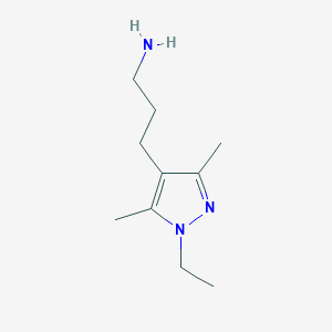 molecular formula C10H19N3 B3074134 3-(1-Ethyl-3,5-dimethyl-1H-pyrazol-4-YL)-propylamine CAS No. 1019130-29-0