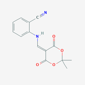 molecular formula C14H12N2O4 B3074490 2-(((2,2-Dimethyl-4,6-dioxo-1,3-dioxan-5-ylidene)methyl)amino)benzonitrile CAS No. 1020252-22-5