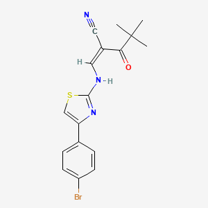 (2Z)-2-({[4-(4-bromophenyl)-1,3-thiazol-2-yl]amino}methylidene)-4,4-dimethyl-3-oxopentanenitrile