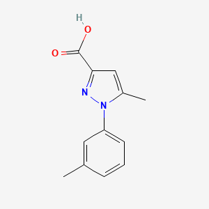 molecular formula C12H12N2O2 B3074536 5-Methyl-1-M-tolyl-1H-pyrazole-3-carboxylic acid CAS No. 1020723-33-4