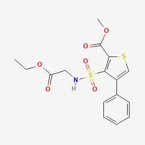 molecular formula C16H17NO6S2 B3074658 methyl 3-[(2-ethoxy-2-oxoethyl)sulfamoyl]-4-phenylthiophene-2-carboxylate CAS No. 1021209-51-7
