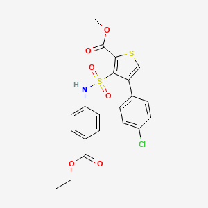 molecular formula C21H18ClNO6S2 B3074663 methyl 4-(4-chlorophenyl)-3-{[4-(ethoxycarbonyl)phenyl]sulfamoyl}thiophene-2-carboxylate CAS No. 1021209-52-8