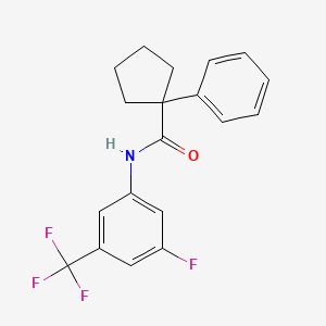 molecular formula C19H17F4NO B3074872 N-[3-fluoro-5-(trifluoromethyl)phenyl]-1-phenylcyclopentane-1-carboxamide CAS No. 1024136-82-0