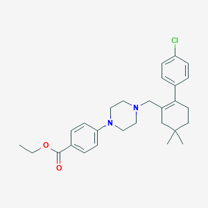 Benzoic acid, 4-[4-[[2-(4-chlorophenyl)-5,5-dimethyl-1-cyclohexen-1-yl]methyl]-1-piperazinyl]-, ethyl ester