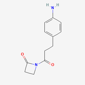 molecular formula C12H14N2O2 B3074971 1-(3-(4-Aminophenyl)propanoyl)azetidin-2-one CAS No. 1024869-25-7