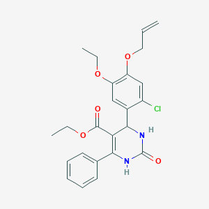 molecular formula C24H25ClN2O5 B307505 Ethyl 4-[4-(allyloxy)-2-chloro-5-ethoxyphenyl]-2-oxo-6-phenyl-1,2,3,4-tetrahydro-5-pyrimidinecarboxylate 