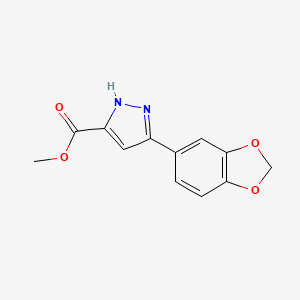 molecular formula C12H10N2O4 B3075270 methyl 5-(1,3-benzodioxol-5-yl)-1H-pyrazole-3-carboxylate CAS No. 1029104-54-8