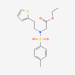 molecular formula C17H21NO4S2 B3075335 Ethyl 2-{N-[2-(thiophen-2-yl)ethyl]4-methylbenzenesulfonamido}acetate CAS No. 102996-96-3