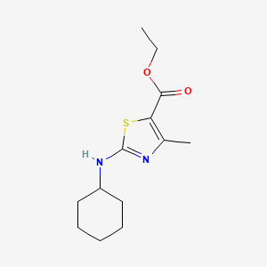 molecular formula C13H20N2O2S B3075353 Ethyl 2-(cyclohexylamino)-4-methyl-1,3-thiazole-5-carboxylate CAS No. 1030201-03-6