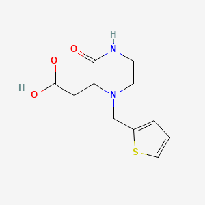molecular formula C11H14N2O3S B3075375 2-(3-Oxo-1-(thiophen-2-ylmethyl)piperazin-2-yl)acetic acid CAS No. 1030312-52-7