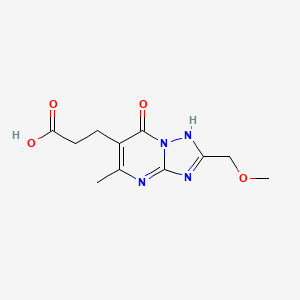 B3075428 3-[2-(Methoxymethyl)-5-methyl-7-oxo-4,7-dihydro[1,2,4]triazolo[1,5-a]pyrimidin-6-yl]propanoic acid CAS No. 1030476-68-6