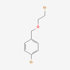 molecular formula C9H10Br2O B3075447 1-Bromo-4-((2-bromoethoxy)methyl)benzene CAS No. 103061-55-8