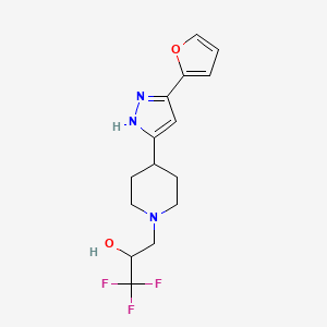 1,1,1-trifluoro-3-{4-[5-(2-furyl)-1H-pyrazol-3-yl]piperidino}-2-propanol