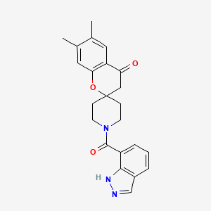 1'-(1H-indazole-7-carbonyl)-6,7-dimethylspiro[chroman-2,4'-piperidin]-4-one