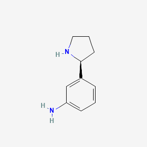 molecular formula C10H14N2 B3075904 (S)-3-(Pyrrolidin-2-yl)aniline CAS No. 1037082-95-3