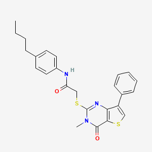 molecular formula C25H25N3O2S2 B3076387 N-(4-butylphenyl)-2-({3-methyl-4-oxo-7-phenyl-3H,4H-thieno[3,2-d]pyrimidin-2-yl}sulfanyl)acetamide CAS No. 1040632-67-4