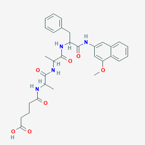 B030769 5-[[1-[[1-[[1-[(4-Methoxynaphthalen-2-yl)amino]-1-oxo-3-phenylpropan-2-yl]amino]-1-oxopropan-2-yl]amino]-1-oxopropan-2-yl]amino]-5-oxopentanoic acid CAS No. 79642-99-2