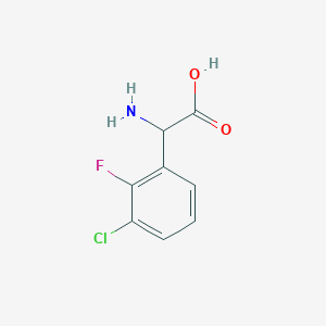 molecular formula C8H7ClFNO2 B3076944 3-Chloro-2-fluoro-DL-phenylglycine CAS No. 1042665-36-0