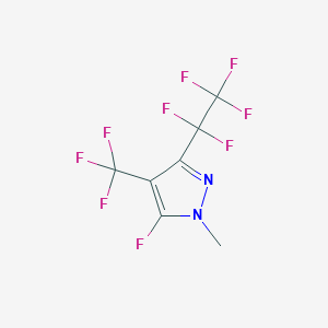 molecular formula C7H3F9N2 B3076988 5-Fluoro-1-methyl-3-pentafluoroethyl-4-trifluoromethyl-1H-pyrazole CAS No. 104315-28-8