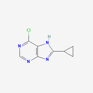 molecular formula C8H7ClN4 B3077108 6-Chloro-8-cyclopropyl-9H-purine CAS No. 1044764-94-4