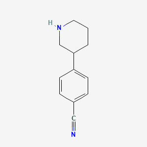 molecular formula C12H14N2 B3077116 4-(Piperidin-3-yl)benzonitrile CAS No. 1044765-35-6