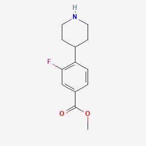 molecular formula C13H16FNO2 B3077242 Methyl 3-fluoro-4-(piperidin-4-yl)benzoate CAS No. 1044773-79-6