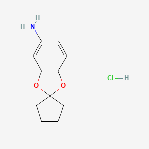 molecular formula C11H14ClNO2 B3077357 Spiro[1,3-benzodioxole-2,1'-cyclopentane]-6-amine hydrochloride CAS No. 1047620-37-0
