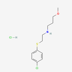 molecular formula C12H19Cl2NOS B3078045 N-{2-[(4-Chlorophenyl)thio]ethyl}-3-methoxy-1-propanamine hydrochloride CAS No. 1049745-19-8