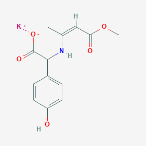 molecular formula C13H14KNO5 B030781 potassium;(2R)-2-(4-hydroxyphenyl)-2-[(4-methoxy-4-oxobut-2-en-2-yl)amino]acetate CAS No. 69416-61-1