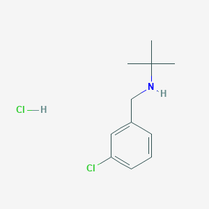 molecular formula C11H17Cl2N B3078237 N-(3-Chlorobenzyl)-2-methyl-2-propanamine hydrochloride CAS No. 1050076-08-8