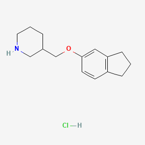 3-[(2,3-Dihydro-1H-inden-5-yloxy)methyl]piperidine hydrochloride