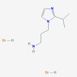 molecular formula C9H19Br2N3 B3078398 3-(2-Isopropyl-imidazol-1-yl)-propylamine dihydrobromide CAS No. 1050556-43-8