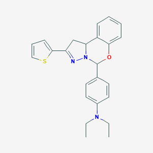 molecular formula C24H25N3OS B307849 N,N-diethyl-N-{4-[2-(2-thienyl)-1,10b-dihydropyrazolo[1,5-c][1,3]benzoxazin-5-yl]phenyl}amine 