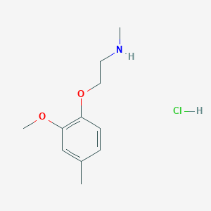 molecular formula C11H18ClNO2 B3078495 N-[2-(2-Methoxy-4-methylphenoxy)ethyl]-N-methylamine hydrochloride CAS No. 1051919-34-6