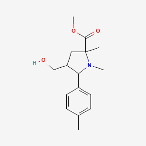 molecular formula C16H23NO3 B3078678 Methyl 4-(hydroxymethyl)-1,2-dimethyl-5-(4-methylphenyl)-2-pyrrolidinecarboxylate CAS No. 1052612-20-0
