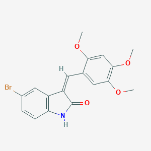 molecular formula C18H16BrNO4 B307892 (3Z)-5-BROMO-3-[(2,4,5-TRIMETHOXYPHENYL)METHYLIDENE]-2,3-DIHYDRO-1H-INDOL-2-ONE 