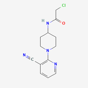 molecular formula C13H15ClN4O B3079324 2-Chloro-N-(1-(3-cyanopyridin-2-yl)piperidin-4-yl)acetamide CAS No. 1065484-49-2