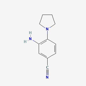 molecular formula C11H13N3 B3079544 3-Amino-4-(pyrrolidin-1-YL)benzonitrile CAS No. 1071346-50-3