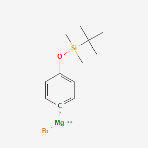 molecular formula C12H19BrMgOSi B3079798 4-(tert-Butyldimethylsiloxy)phenylmagnesium bromide, 0.50 M in 2-MeTHF CAS No. 107539-52-6