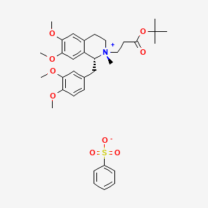 (1R,2R)-1-[(3,4-Dimethoxyphenyl)methyl]-2-[3-(tert-butoxy)-3-oxopropyl]-1,2,3,4-tetrahydro-6,7-dimethoxy-2-methylisoquinolinium benzenesulfonate