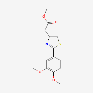 molecular formula C14H15NO4S B3080066 Methyl 2-(2-(3,4-dimethoxyphenyl)thiazol-4-yl)acetate CAS No. 1081137-63-4