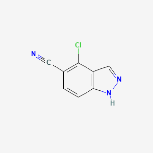 molecular formula C8H4ClN3 B3080096 4-chloro-1H-indazole-5-carbonitrile CAS No. 1082041-91-5