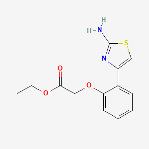 molecular formula C13H14N2O3S B3080101 Ethyl 2-(2-(2-aminothiazol-4-yl)phenoxy)acetate CAS No. 1082129-47-2