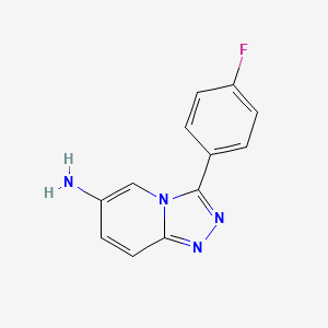 molecular formula C12H9FN4 B3080210 3-(4-Fluorophenyl)-[1,2,4]triazolo[4,3-a]pyridin-6-amine CAS No. 1082472-01-2