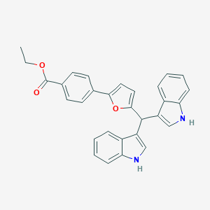 molecular formula C30H24N2O3 B308024 ethyl 4-[5-[bis(1H-indol-3-yl)methyl]furan-2-yl]benzoate 
