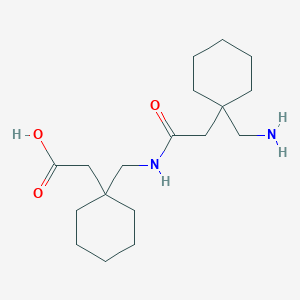 molecular formula C18H32N2O3 B3080416 Cyclohexaneacetic acid, 1-[[[2-[1-(aminomethyl)cyclohexyl]acetyl]amino]methyl]- CAS No. 1083246-63-2