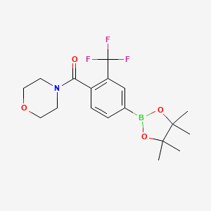 molecular formula C18H23BF3NO4 B3080829 Morpholino(4-(4,4,5,5-tetramethyl-1,3,2-dioxaborolan-2-yl)-2-(trifluoromethyl)phenyl)methanone CAS No. 1092564-34-5